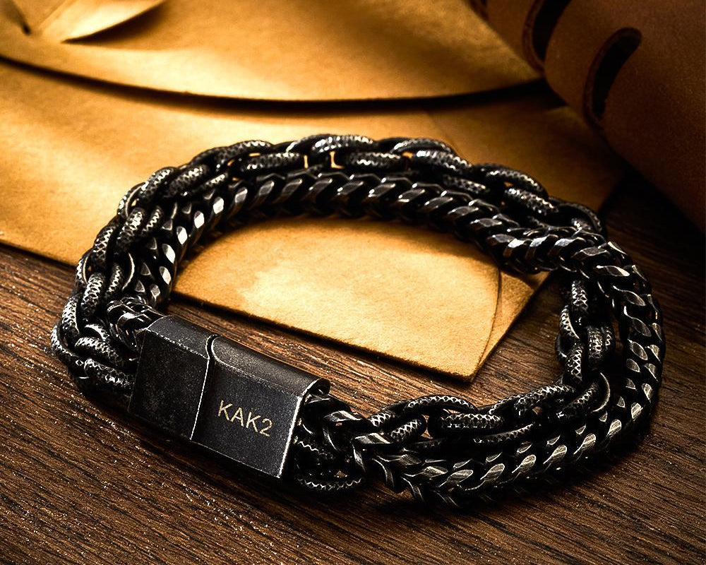 Custom engraved stainless steel bracelet