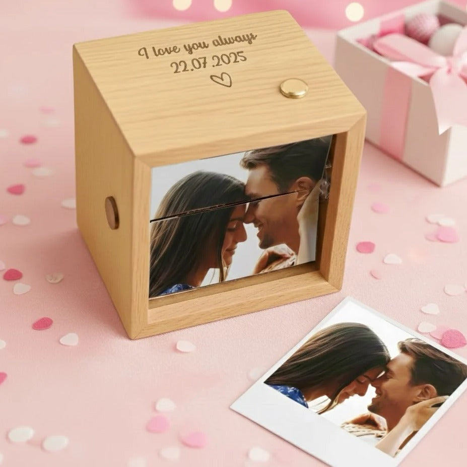 Personalized Photo Flipbook Music Box - Hand-Cranked Keepsake