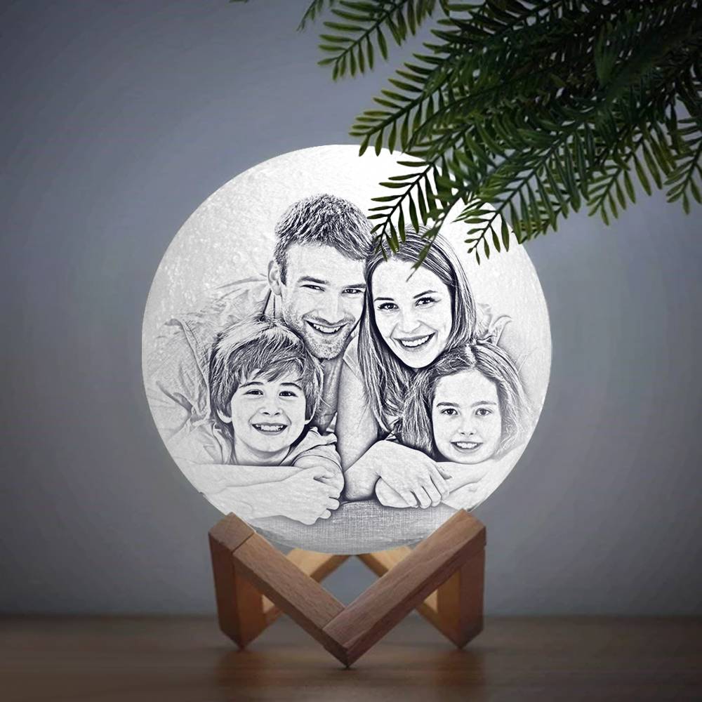 Gifts for Grandma - family photo moon lamp