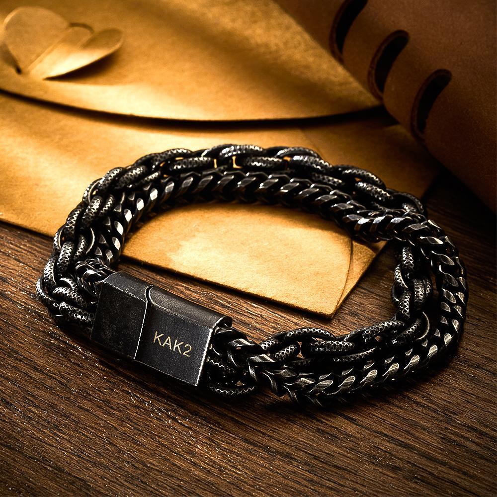 Custom engraved stainless steel bracelet