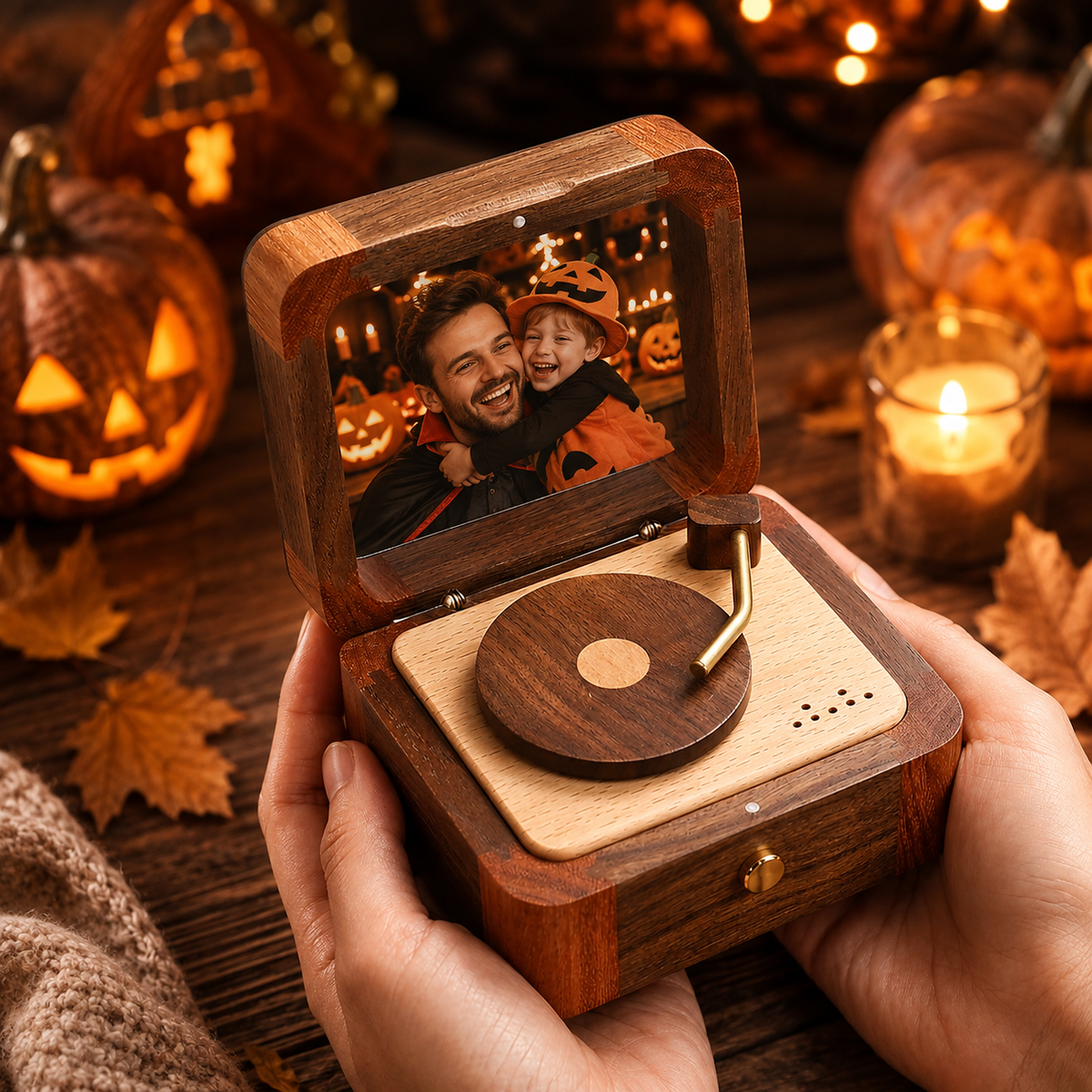 Personalized Halloween Photo Music Box - Record Player