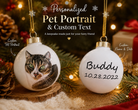 Custom Watercolor Pet Photo Christmas Ornament